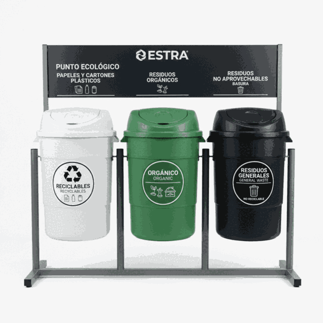 Punto ecológico 3 canecas 121 litros