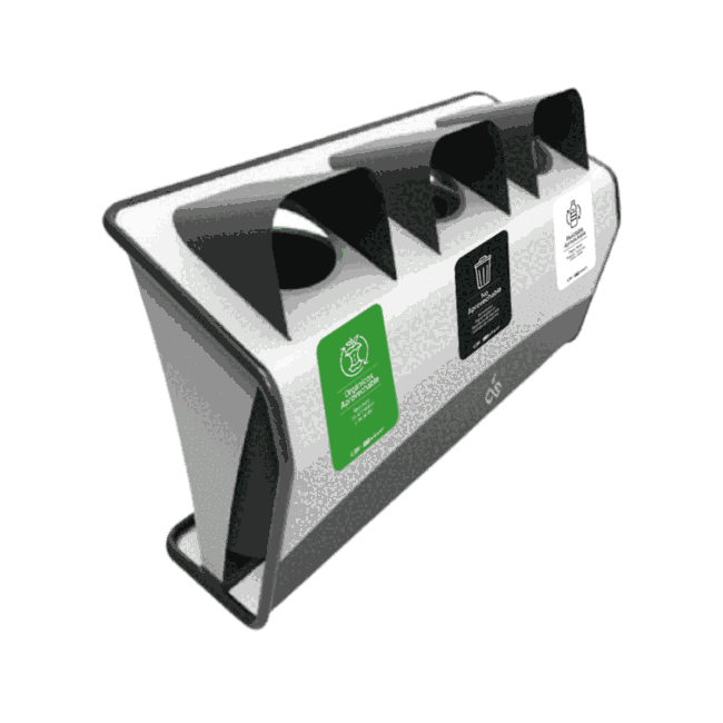 Punto Ecológico Buster 3 Compartimentos 363L Cold Rolled