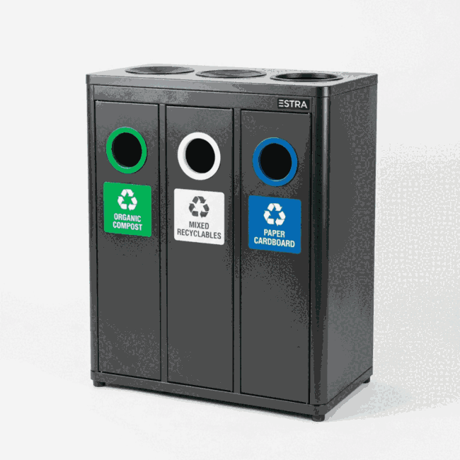 Punto Ecológico Icona L 3 Compartimentos 270L Cold Rolled