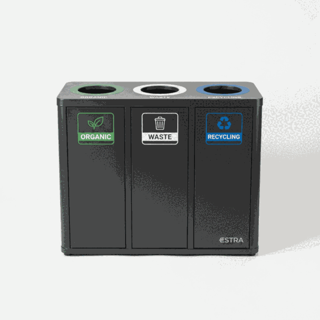 Punto Ecológico Icona M 3 Compartimentos 140L Cold Rolled