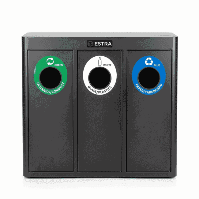 Punto Ecológico Icona S 3 Compartimentos 105L Cold Rolled